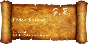 Fodor Roland névjegykártya
