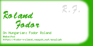 roland fodor business card